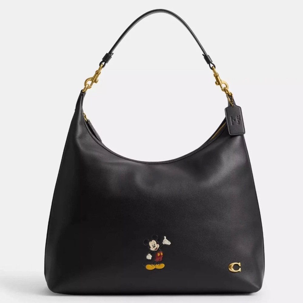 Disney X Coach Mickey Mouse Juliet 38 Black Shoulder Bag
